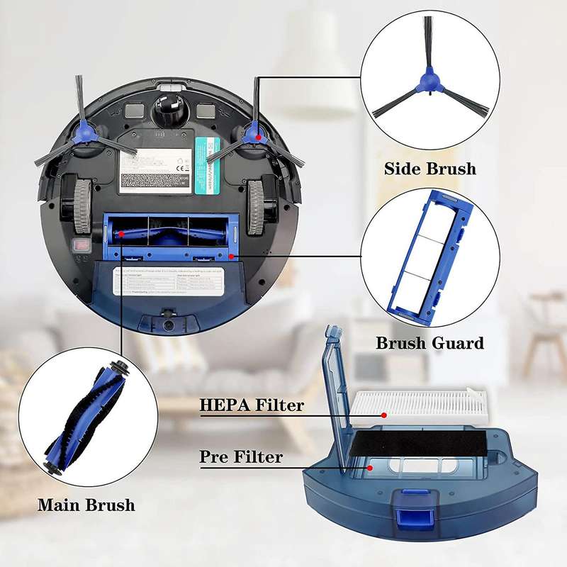 Roller Brush Side Brushes Hepa Filters for Eufy Robovac 11s 30 30c