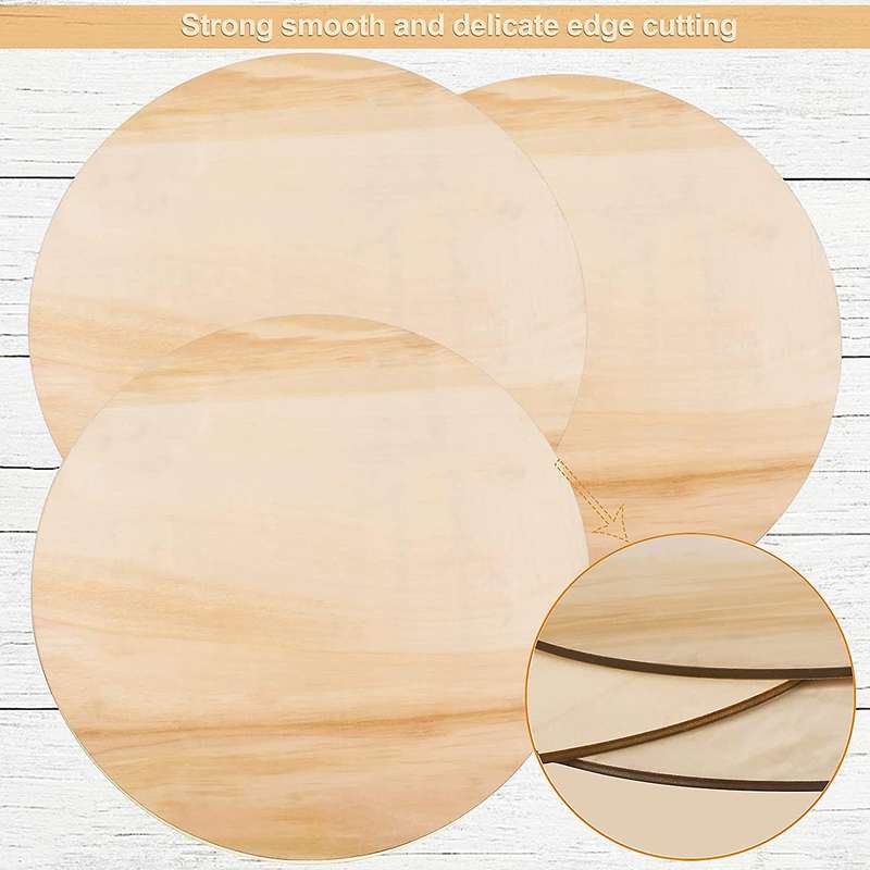 5pcs 14 Inch Wood Circles for Crafts - Unfinished Blank Wooden Rounds