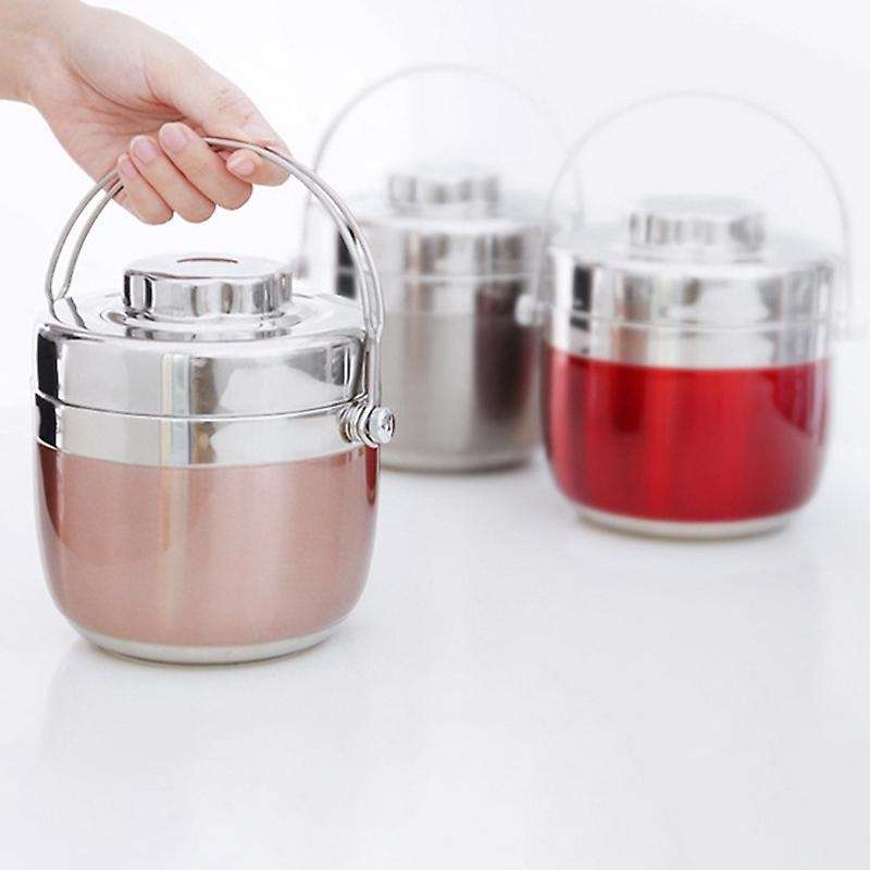 1.5lstainless Steel Food Bento Box 12 Hours Vacuum Lunch Box -pink
