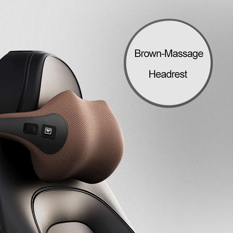 Massage Neck Support Pillow Car Seat Back Support Headrest(brown)