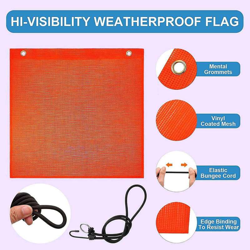 6pcs 18x18 Inch Mesh Safety Flags Orange Warning Flag with Grommets