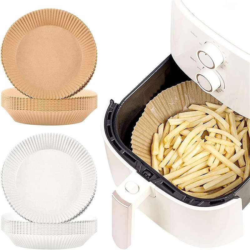 200 Pcs Air Fryer Disposable Paper Liner with Brush Non-stick