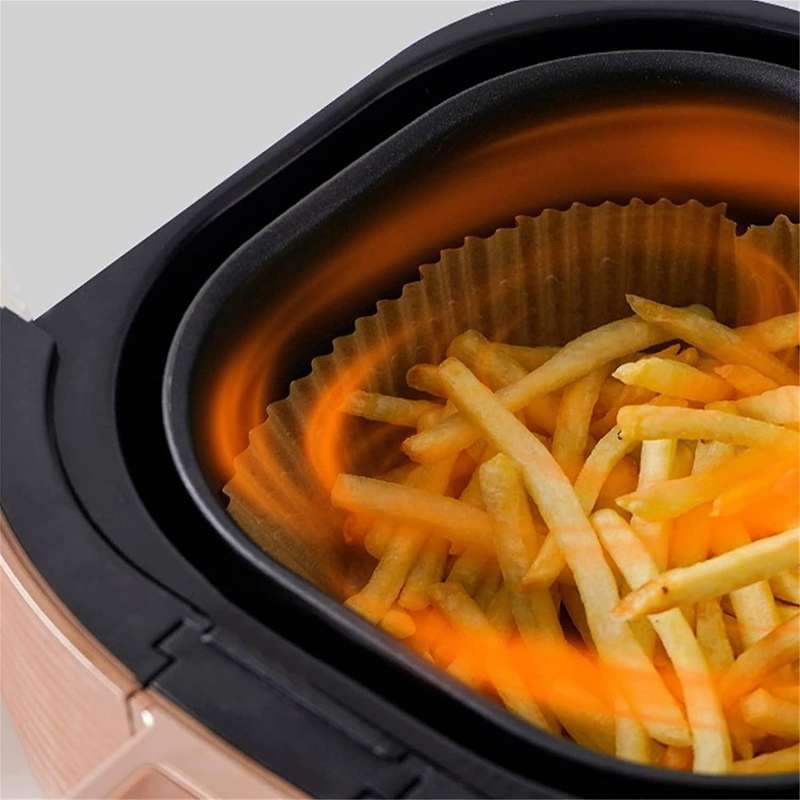 200 Pcs Air Fryer Disposable Paper Liner with Brush Non-stick