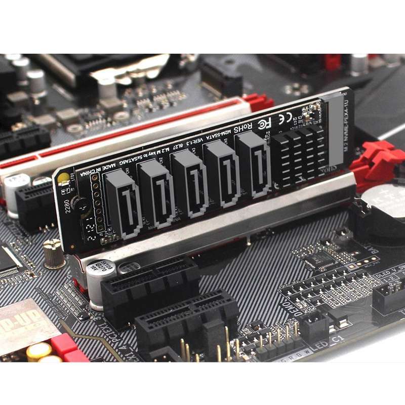 Pci-e to Sata Adapter Card 5 Ports for Pci-e X4 Pci-e X8 Pci-e X16