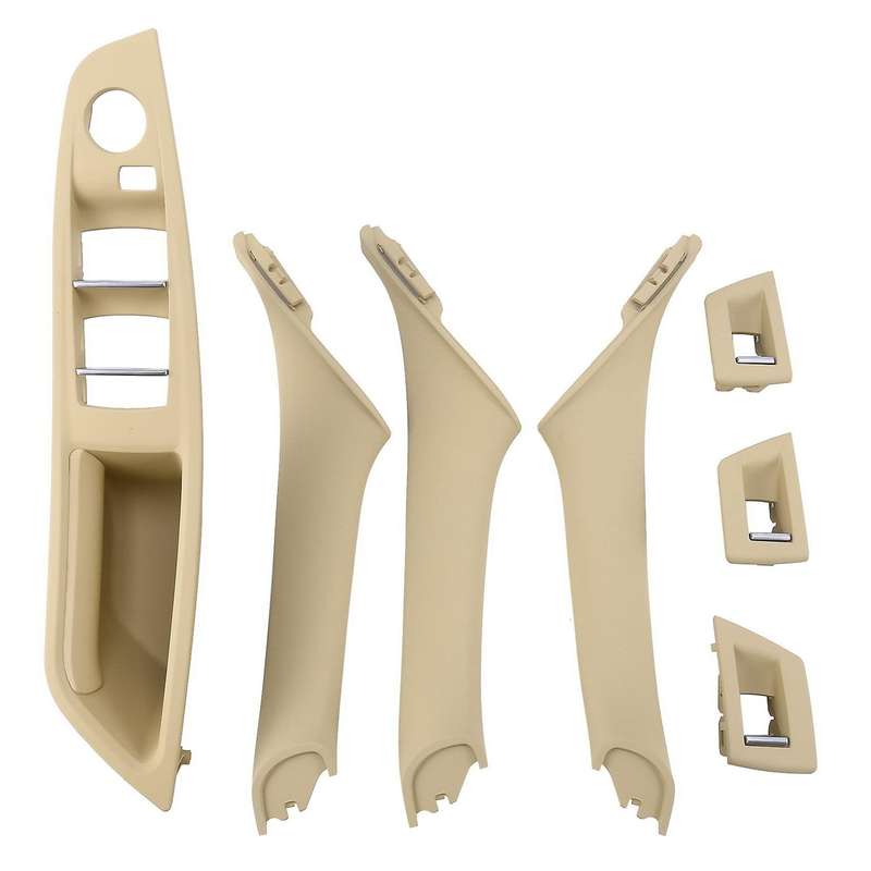 7pcs Car Driver Seat Front Right Armrest Interior Door Handle Beige