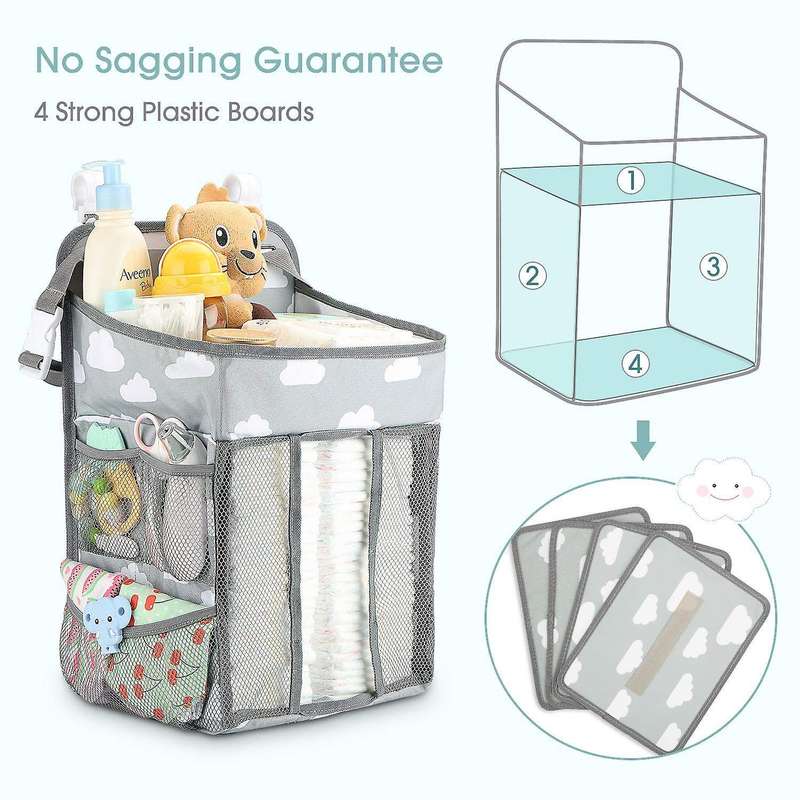 Hanging Diaper Caddy Organizer- Diaper Stacker for Changing Table