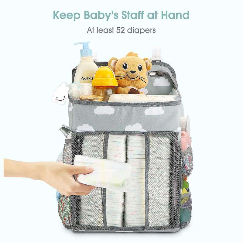 Hanging Diaper Caddy Organizer- Diaper Stacker for Changing Table