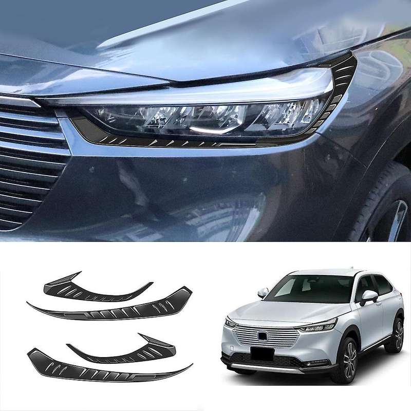 For Honda Hrv Vezel 21-22 Headlight Eyebrow Eyelid Cover Matte Black