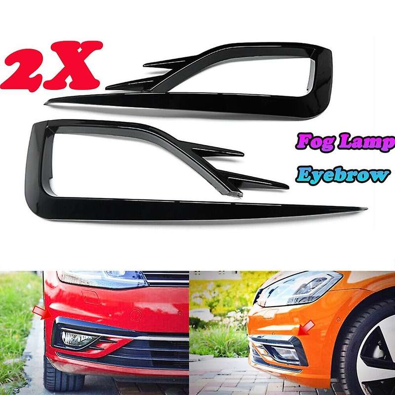 Glossy Black Eyebrow Eyelid Trim Cover For-vw Golf 7.5 Mk7.5