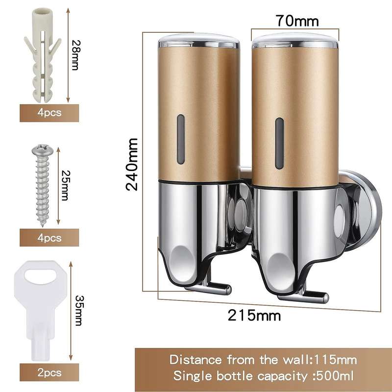 Two Chamber Soap Dispenser, Manual Hand Soap Dispenser Pump