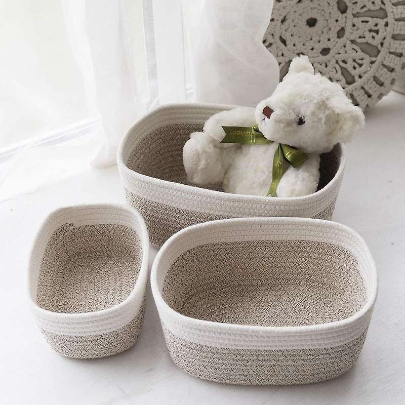 Storage Basket Cotton Rope Basket Woven Basket Multipurpose
