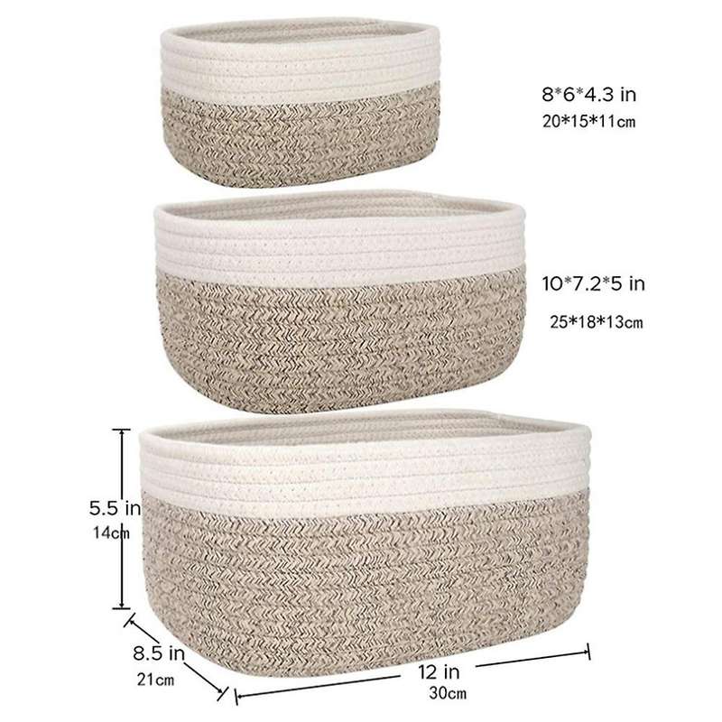 Storage Basket Cotton Rope Basket Woven Basket Multipurpose