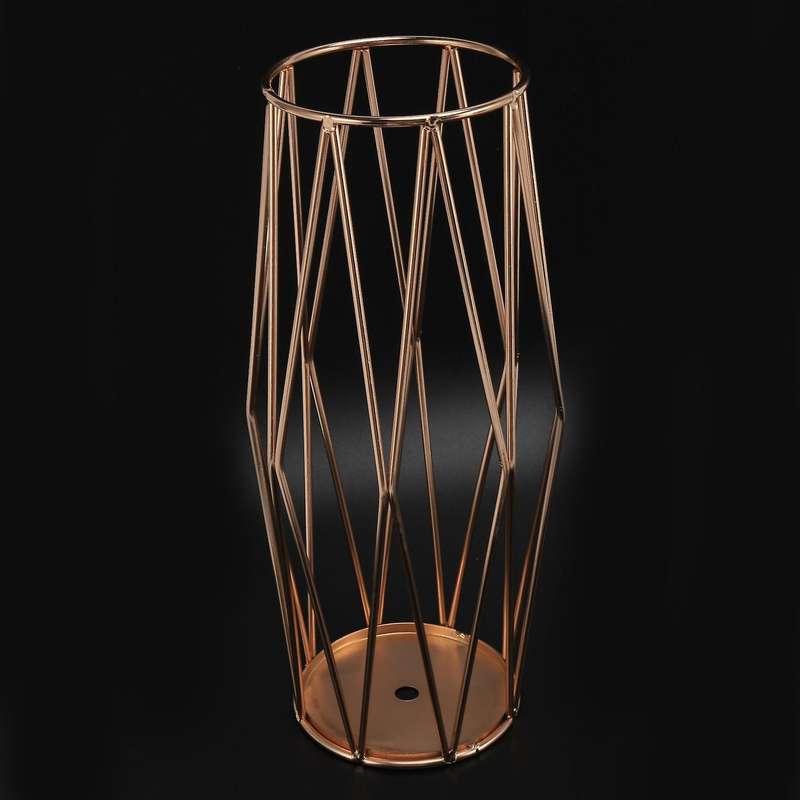 Vase Decorations for Living Room Glass Vase with Metal Stand(11inch)