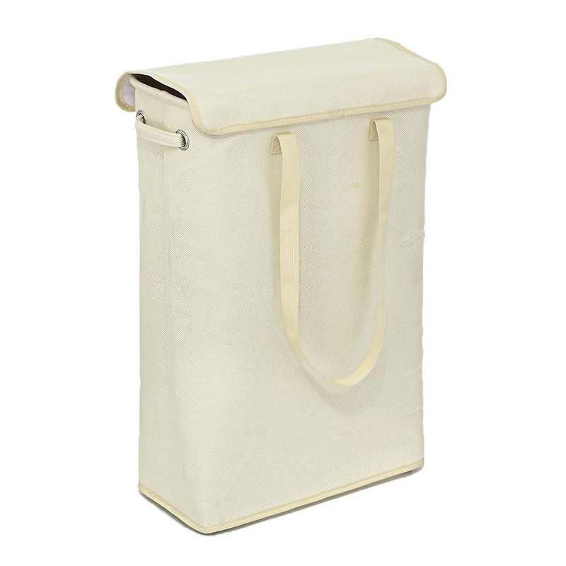 Laundry Basket Storage Basket with Lid Household Beige-yellow