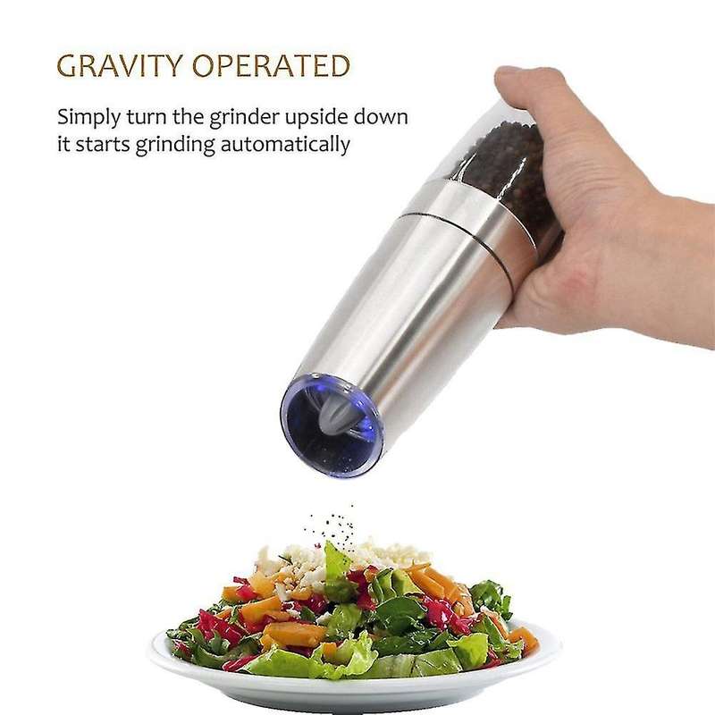 Gravity Electric Pepper Grinder Battery Powered, Adjustable Roughness