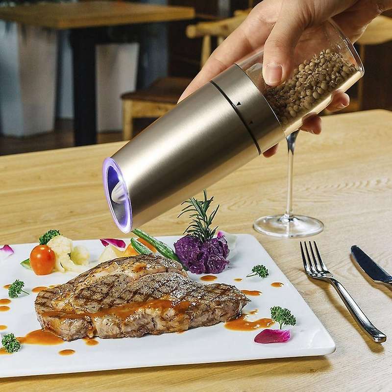 Gravity Electric Pepper Grinder Battery Powered, Adjustable Roughness