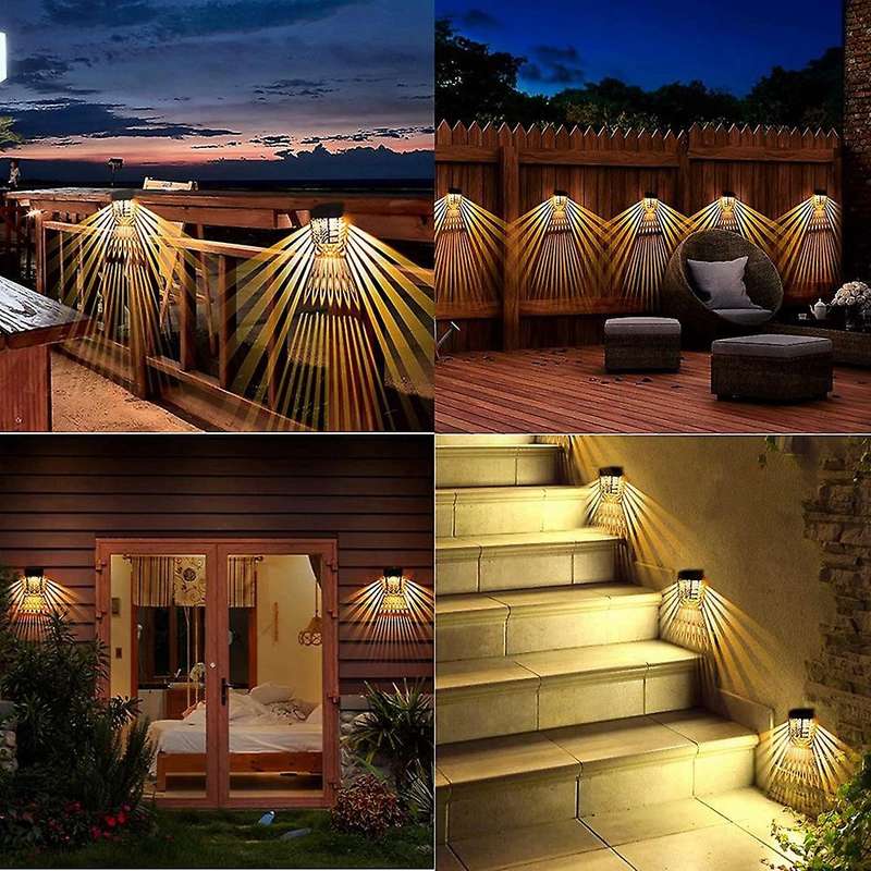 Solar Fence Lights,warm White and Rgb Solar Deck Lights