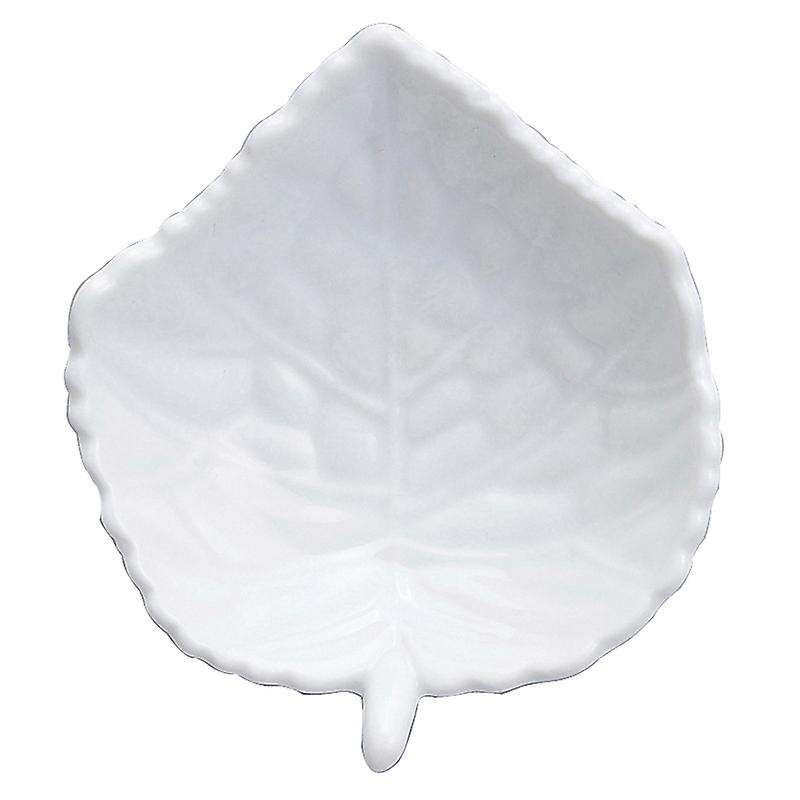 Hic Leaf-shaped Tea Dish Caddy Dish, 3.75 Inch, Fine White Porcelain