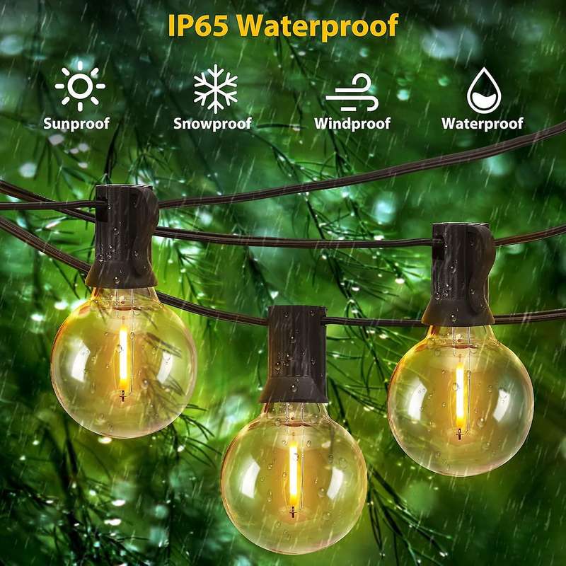 Remote Control G40 Solar Powered Outdoor String Lights 7m 10 Bulbs