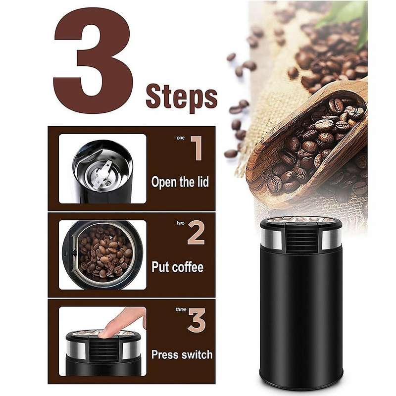 Electric Coffee Grinder Cafe Grass Nuts Herbs Grains Pepper Eu Plug