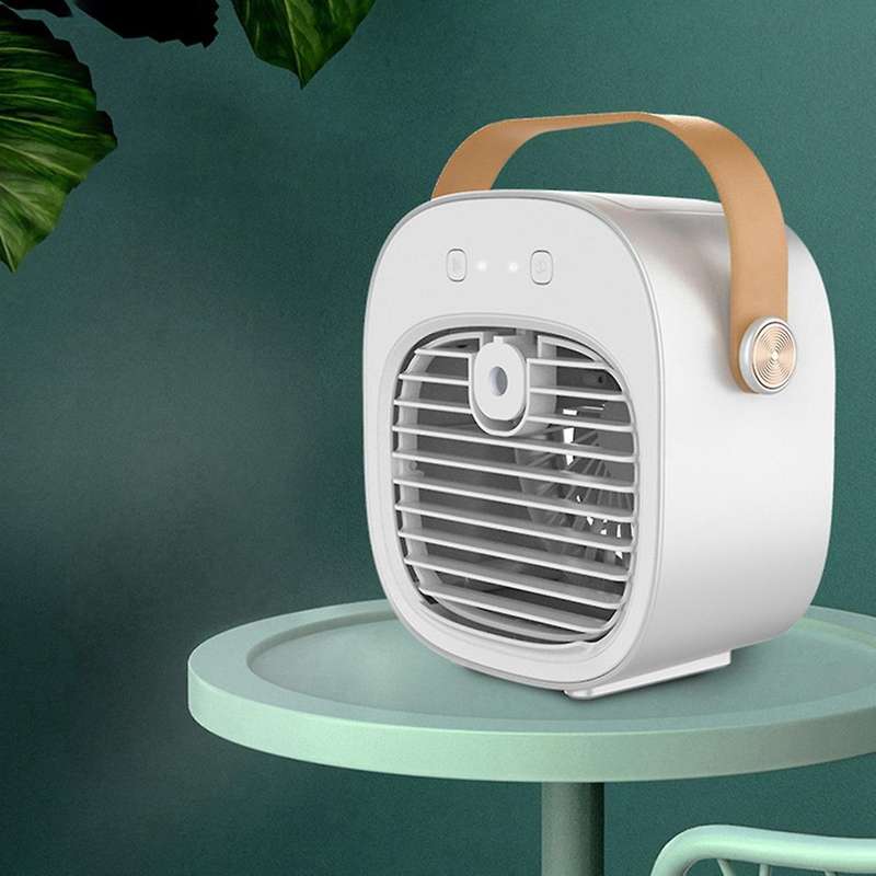 Portable Mini Air Conditioner Desktop Fan Humidifier Purifier(green)