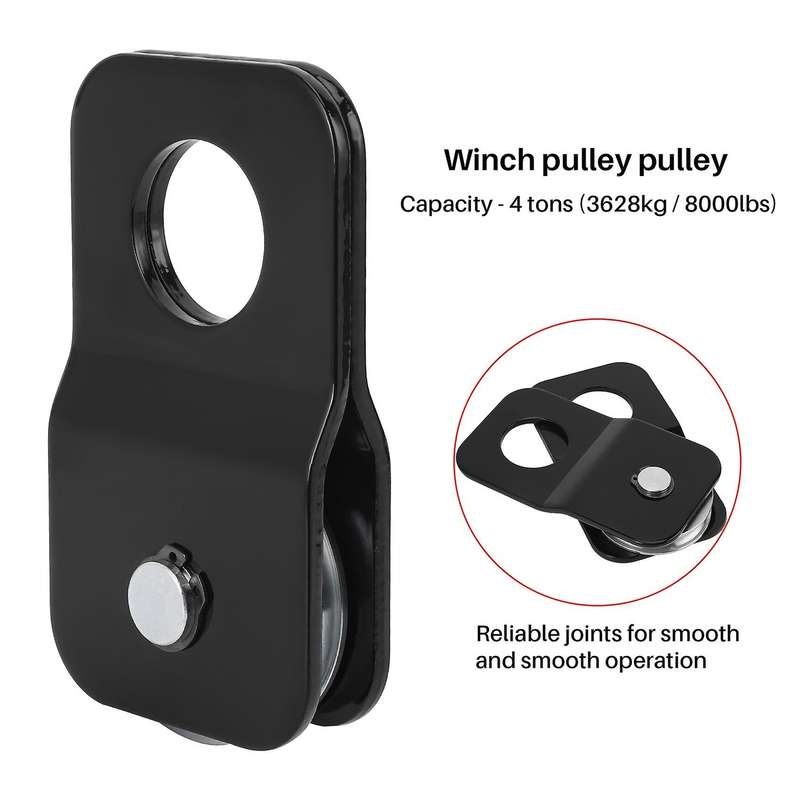 Winch Pulley Block Heavy Duty 4 Ton (8000 Lbs) Moving Pulley Splint