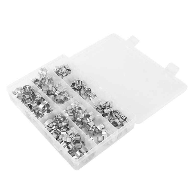 140pcs Double Ear O Clips Steel Zinc Plated for Hydraulic Hose Fuel