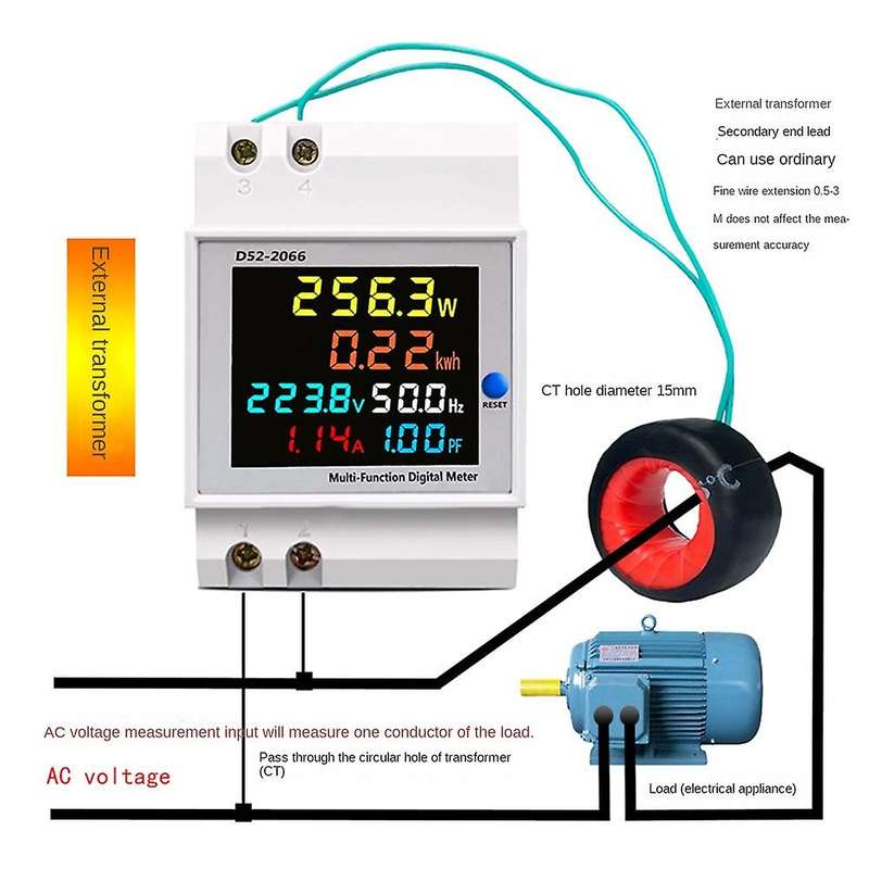 6 In1 Display Smart Meter Ac40-300v Built-in Ct Monitor