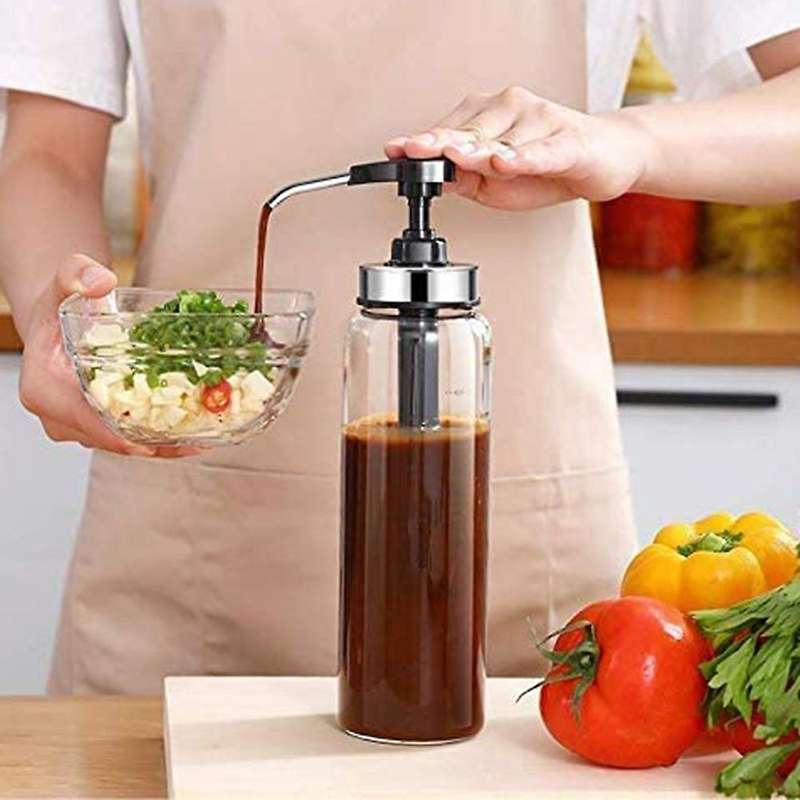 2 Pack Olive Oil Dispenser Glass Bottles,for Ketchup/salad,500ml