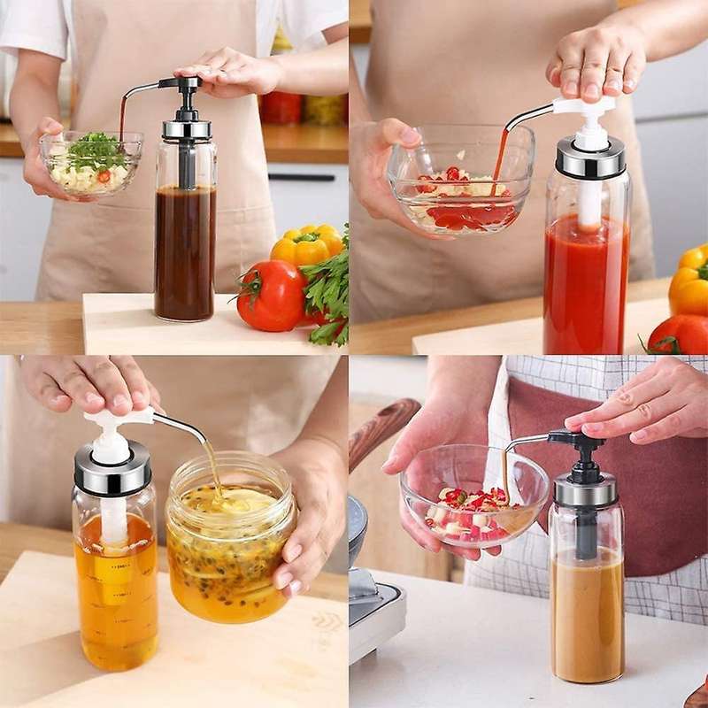 2 Pack Olive Oil Dispenser Glass Bottles,for Ketchup/salad,500ml