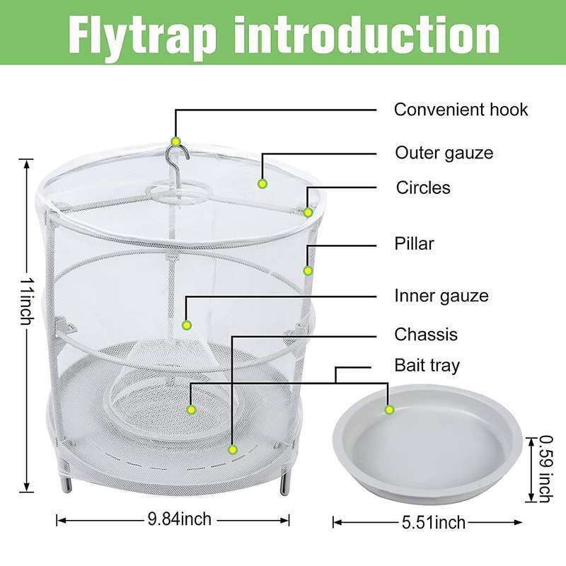 4 Pack Reusable Ranch Fly Traps with Fly Bait,hanging Fly Catcher Bag