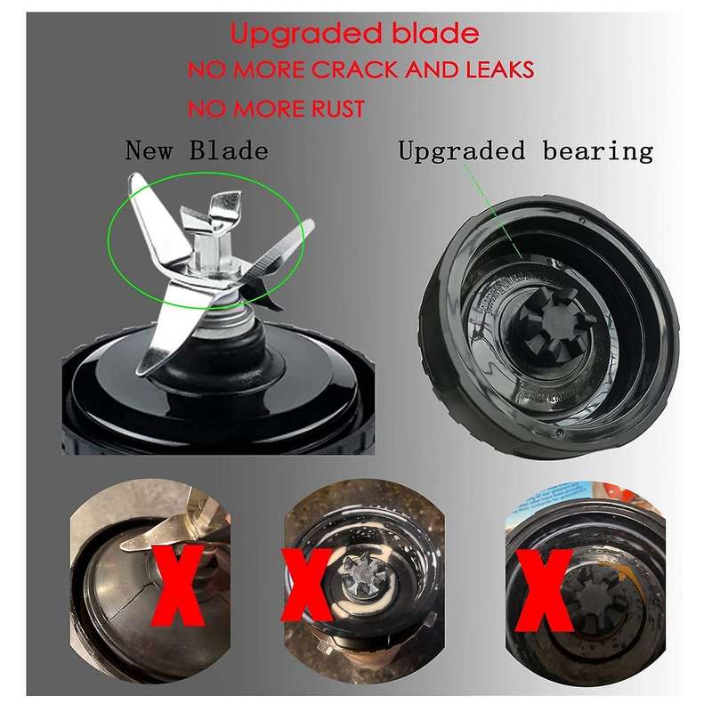 Replacement Parts for Nutri Ninja, 6 Fin Blender Blade and Cups Set