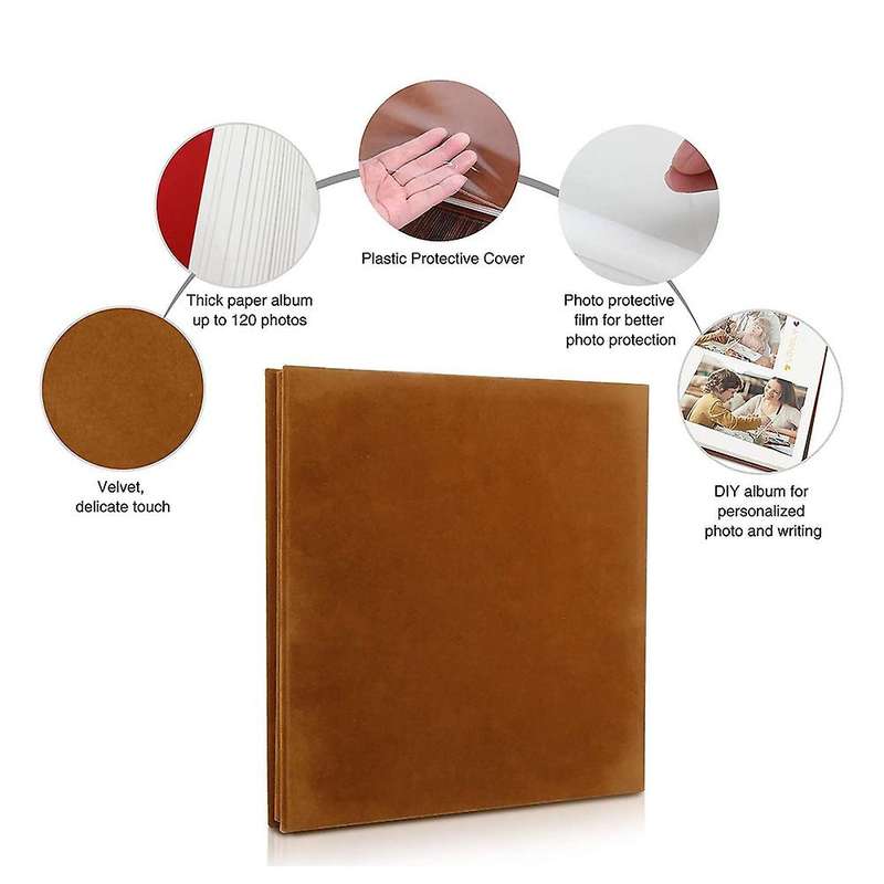 Photo Album Self Adhesive Scrapbook Velvet Art Diy Memory Thick Pages