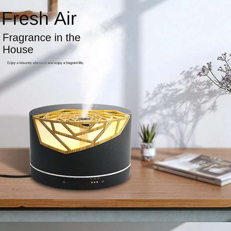 400ml Hollow Out Wood Grain Essential Oil Diffuser Eu Plug