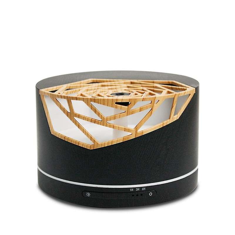 400ml Hollow Out Wood Grain Essential Oil Diffuser Eu Plug