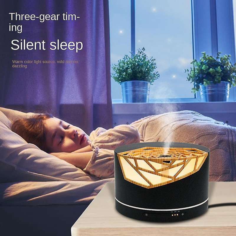 400ml Hollow Out Wood Grain Essential Oil Diffuser Eu Plug