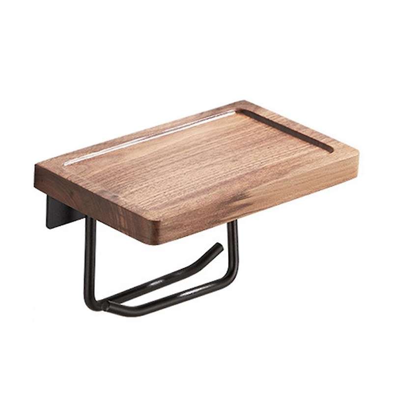 Toilet Paper Holder Wall Mount Black Walnut Tissue Holder Creative