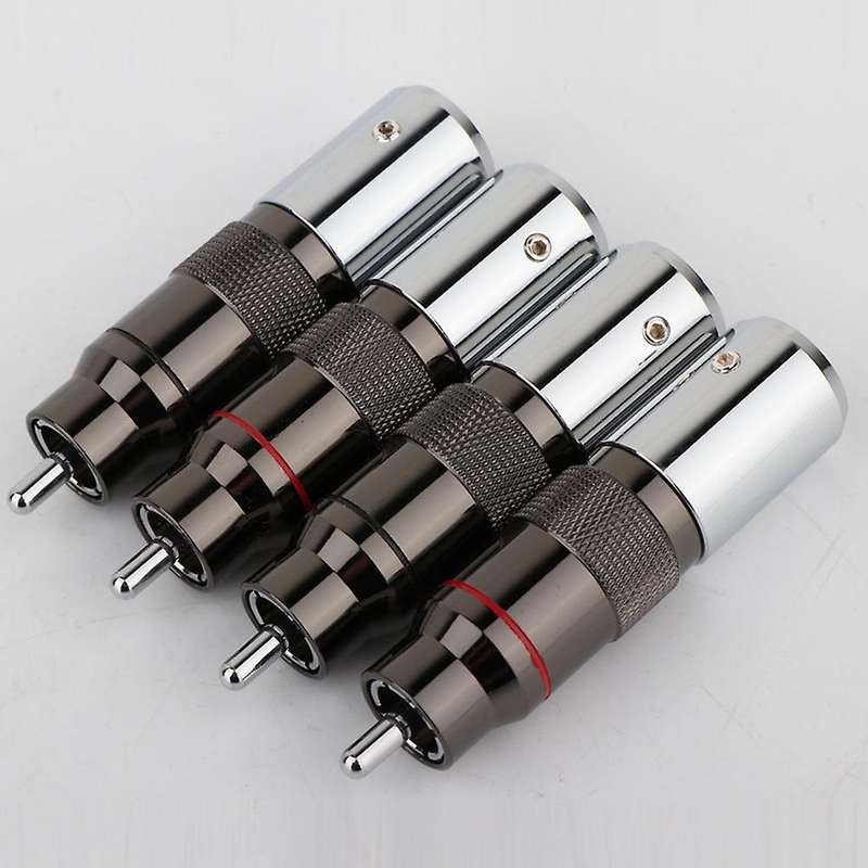 4pcs Hi-end Hifi Rhodium Plated Unsolder Rca Terminal Hifi Diy Brass