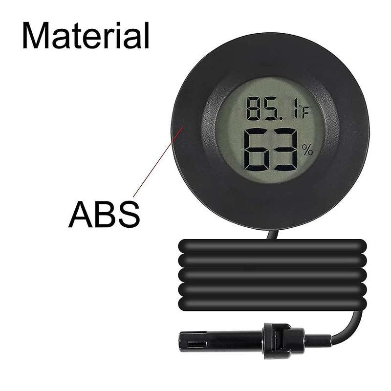 9pcs Mini Digital Hygrometer Thermometer Gauge with Probe, White
