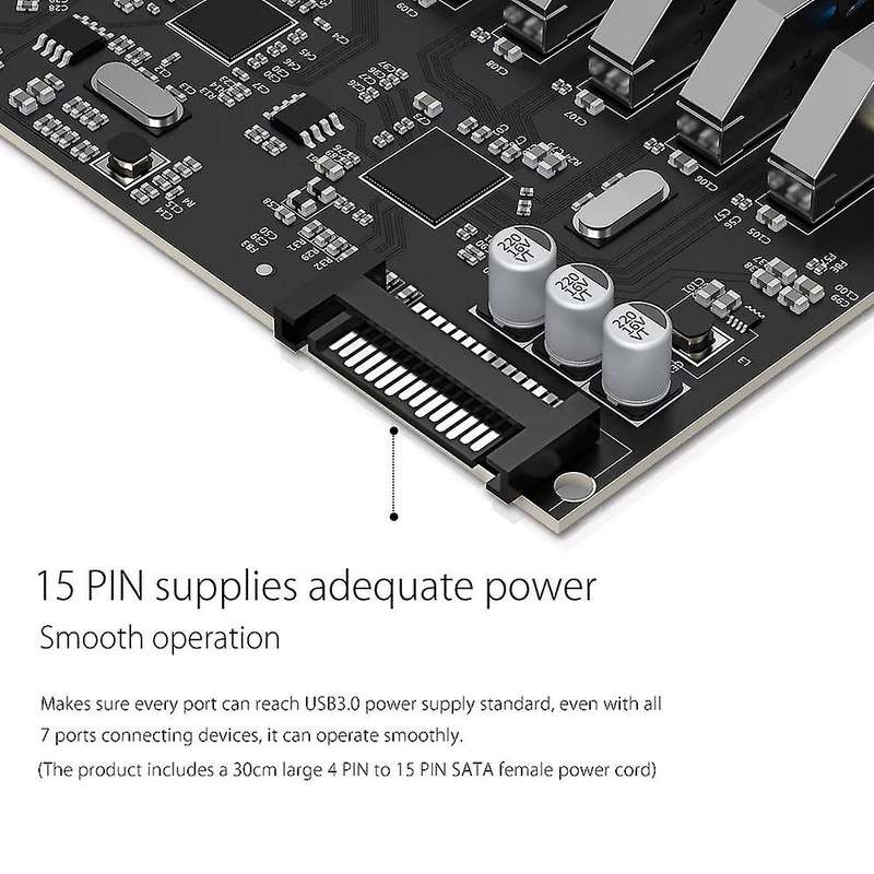 Orico Pvu3-7u-v1 7 Port Usb3.0 Pci-e Expansion Card