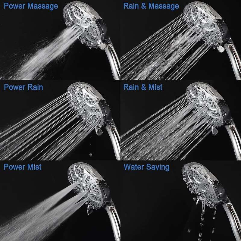 High Pressure Handheld Shower Head, 6 Spray Settings Shower Head