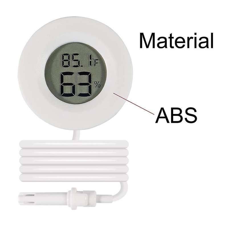 9pcs Mini Digital Hygrometer Thermometer Gauge with Probe, Black