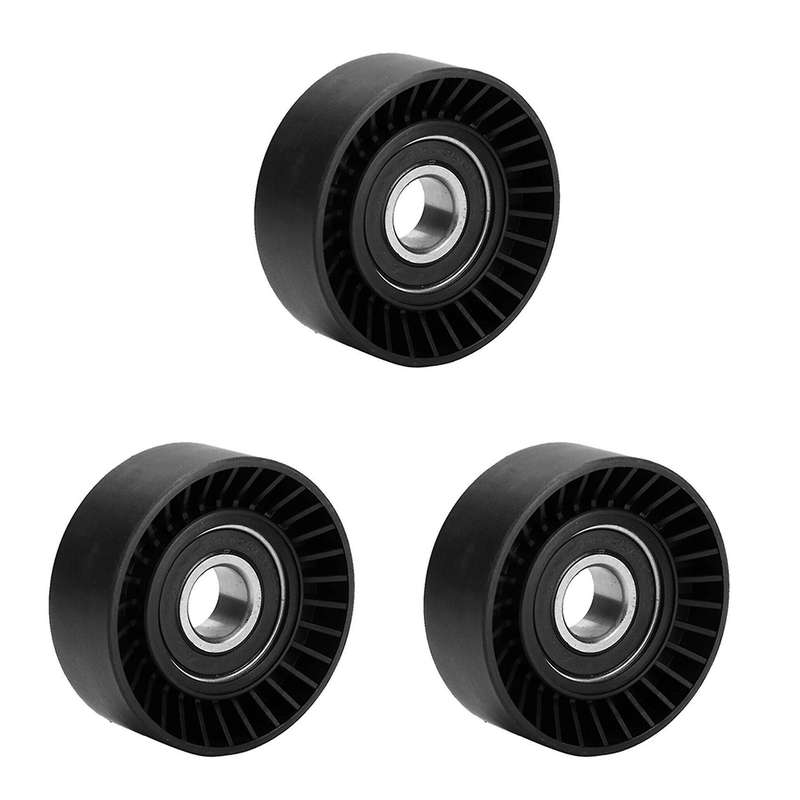 3x Fan Belt Tensioner Pulley V Ribbed Idler for Bmw E46 E39 E38 E36