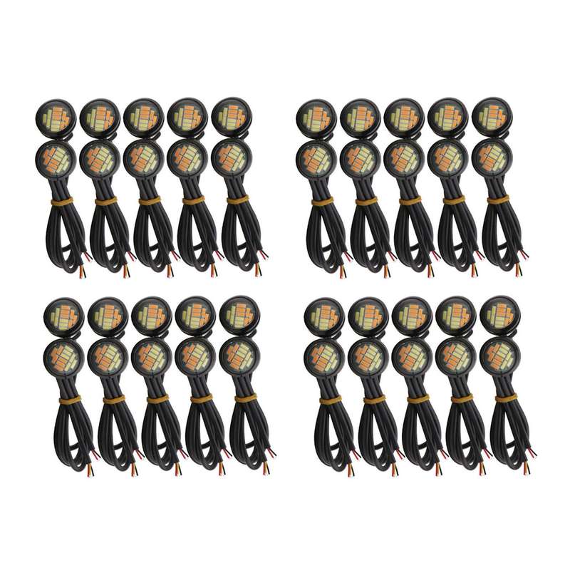 40 Pcs 12v 23mm Dual Color Switchback 4014 Smd 12 Led Drl Turn Lights