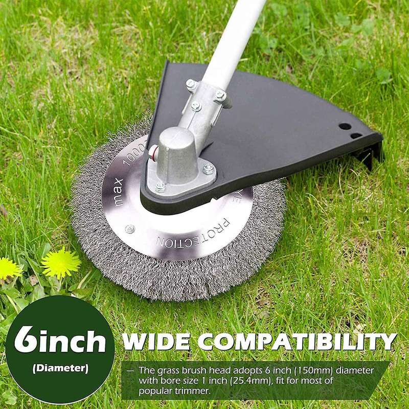 2 Pieces 150x25.4mm Weed Brush for Brush Cutter with 4 Mounting Tools
