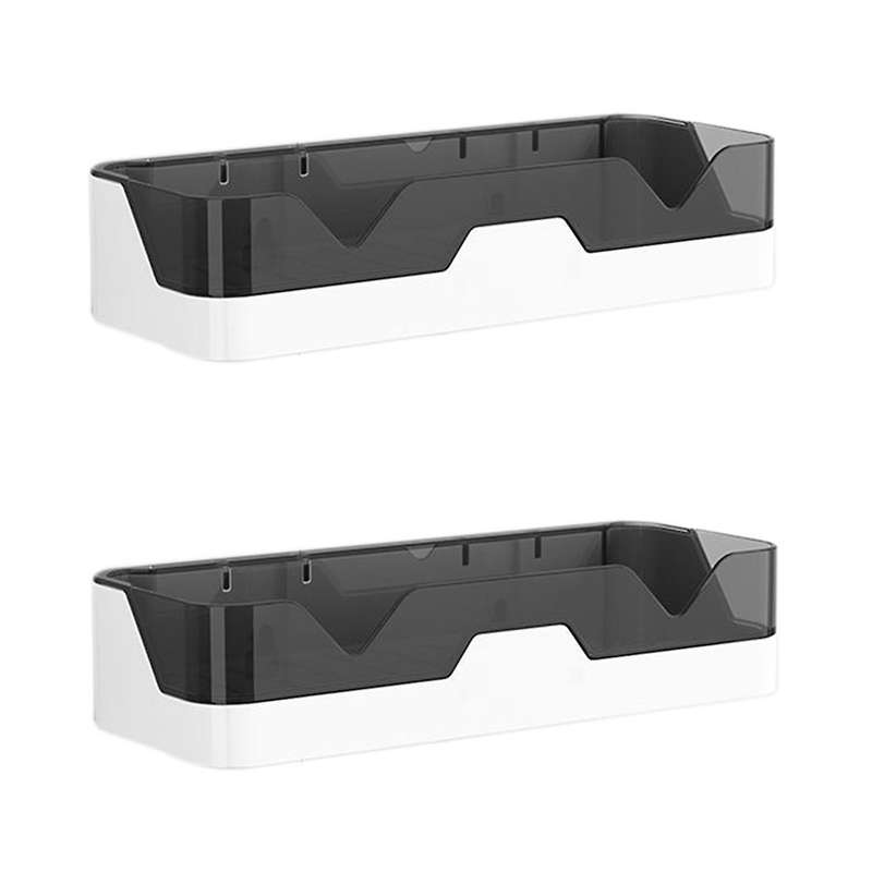 2-piece Set Of Non-drilled Shower Rack Wall-mounted Shower Black