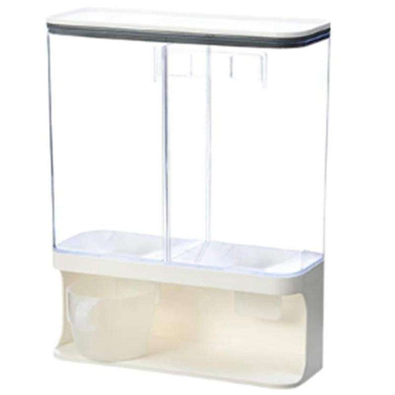 Wall-mounted Dry Food Dispenser, Transparent Plastic -3000ml