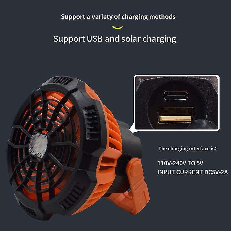 Usb Fan 3-speed Led Light Fan with Remote Control for Home/outdoor