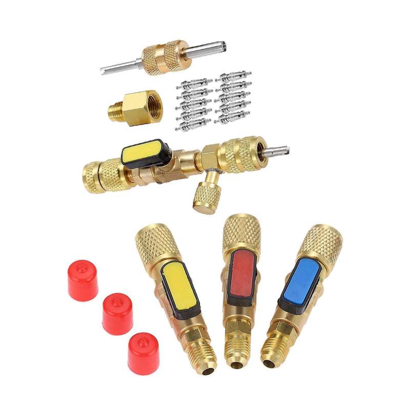 Brass R410a Refrigerant Straight Ball Valves Ac Charging Hoses