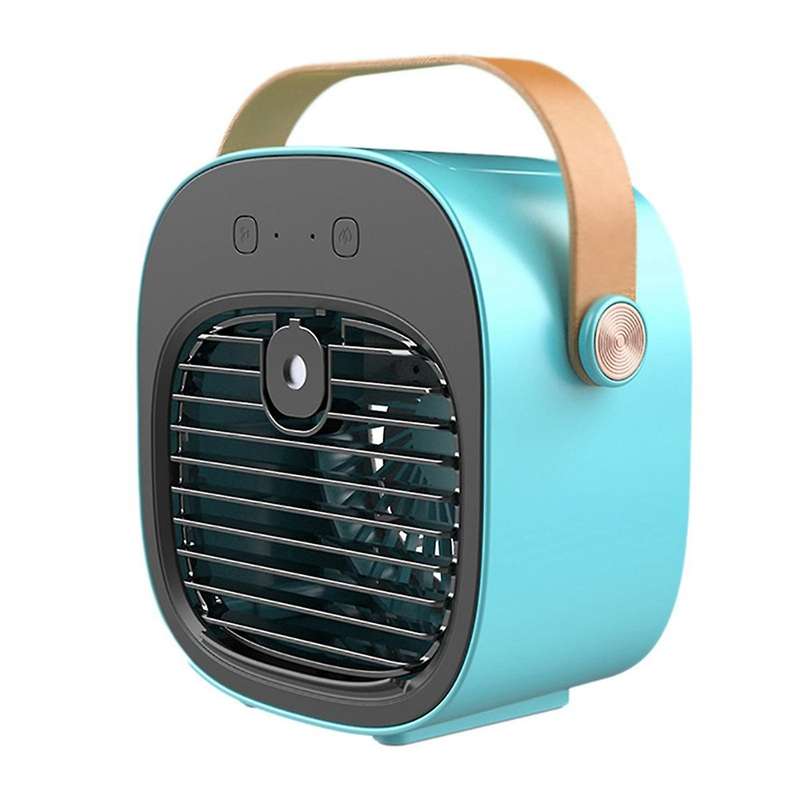 Portable Mini Air Conditioner Desktop Fan Humidifier Purifier(blue)